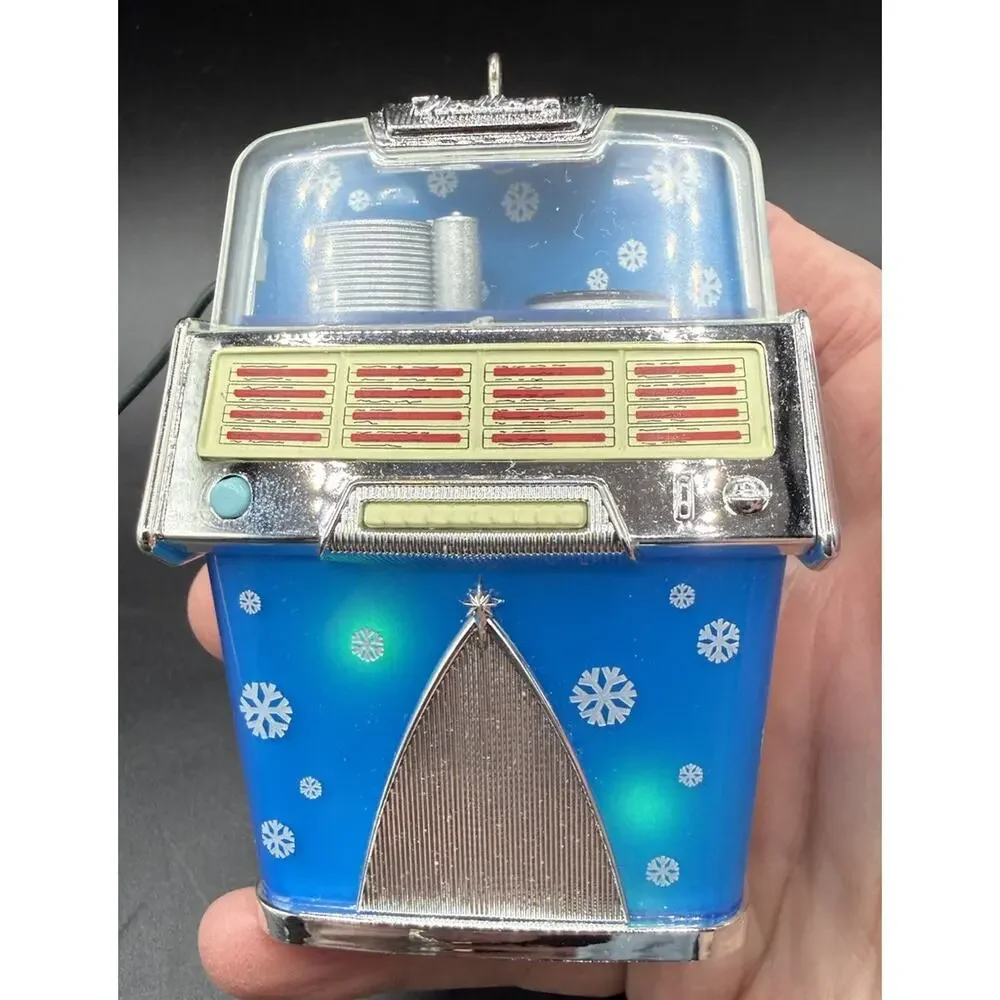 Hallmark Jolly Jukebox Ornament Magic Cord Light Sound No Box EUC -Lo24